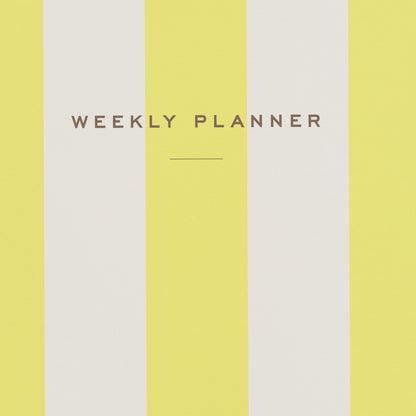 Minted Campania 2026 Weekly & Monthly Undated Planner, 5.5" x 8.5" Yellow Stripe Spiral Bound Planner Notebook, 132 Pages, Bright Modern Undated Calendar for Office, Home & School