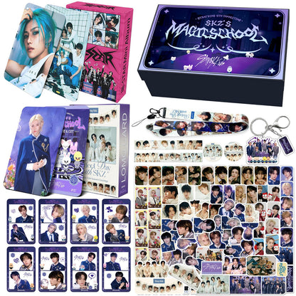 KPOPBP SKZ Magic School Album Merch Gift Box Set 4TH SKZ FANMEETING KPOP Merchandise 110 PCS Photocards,90 PCS Stickers, Gift for SKZ Boys and Girls