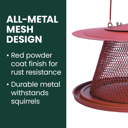 Perky-Pet Durable Wild Bird Feeder - 2.5 lb Seed Capacity - Feed up to 15 Birds at Once - Red, C00322 - Hanging Wild Bird Feeder for Outdoor Decor