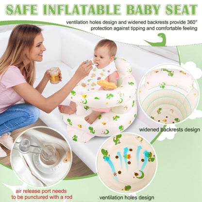 Windspeed Inflatable Baby Seat for 4 to 36 Months with Built-in Air Pump Infants Sit Me Up Floor Seat for Baby Inflatable Sitting Up Chair with Back Support for Learning Sit/Feeding