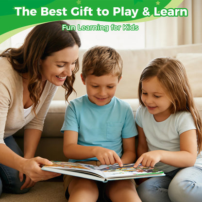 Timetome Interactive Learning Sound Book for Kids Ages 3-8 - 500 Core English Vocabulary Words, Early Educational Talking Book with Touch & Sound for Preschool, Kindergarten & Homeschooling