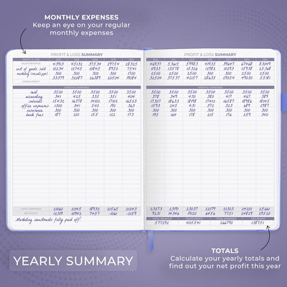 Clever Fox Income & Expense Tracker Large – Accounting & Bookkeeping Ledger Book for Small Business – 2-Year Record Notebook, A4 (Lavender)