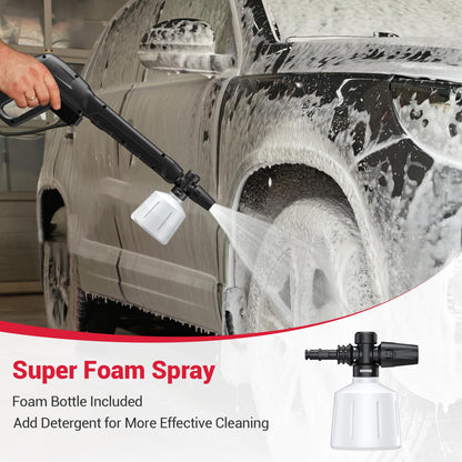 Electric Pressure Washer Power Washer with Foam Cannon & 4 Quick Connect Nozzles, Portable High Pressure Cleaning Machine for Cars Driveways Patios Outdoor Cleaning