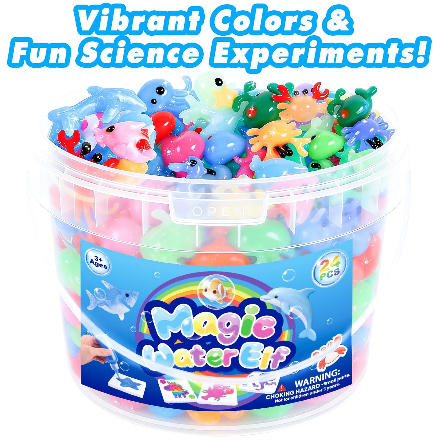 Magic Water Elf Toy Kit for Kids – Aqua Fairy Water Gel Kit with 24 Colors Magic Gel & 20 Molds, DIY Squishy Maker Craft Set, Create Your Own Water Pets, Sensory Play Gift for Boys Girls Ages 3+