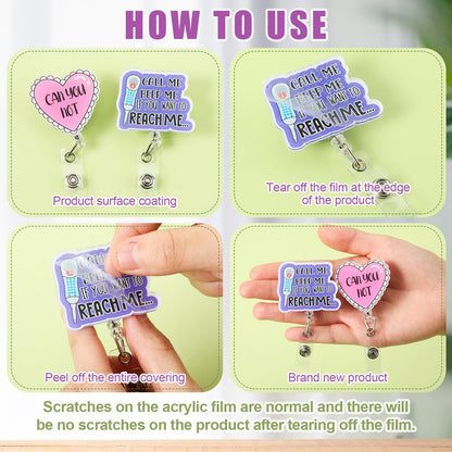Feifeiya 24 Pcs Funny Badge Reel Nurse Cute Retractable Name ID Clip Badge Holder for Doctor Student Medical Assistant Coworker Work Accessories Bulk Gifts(Medical Style)