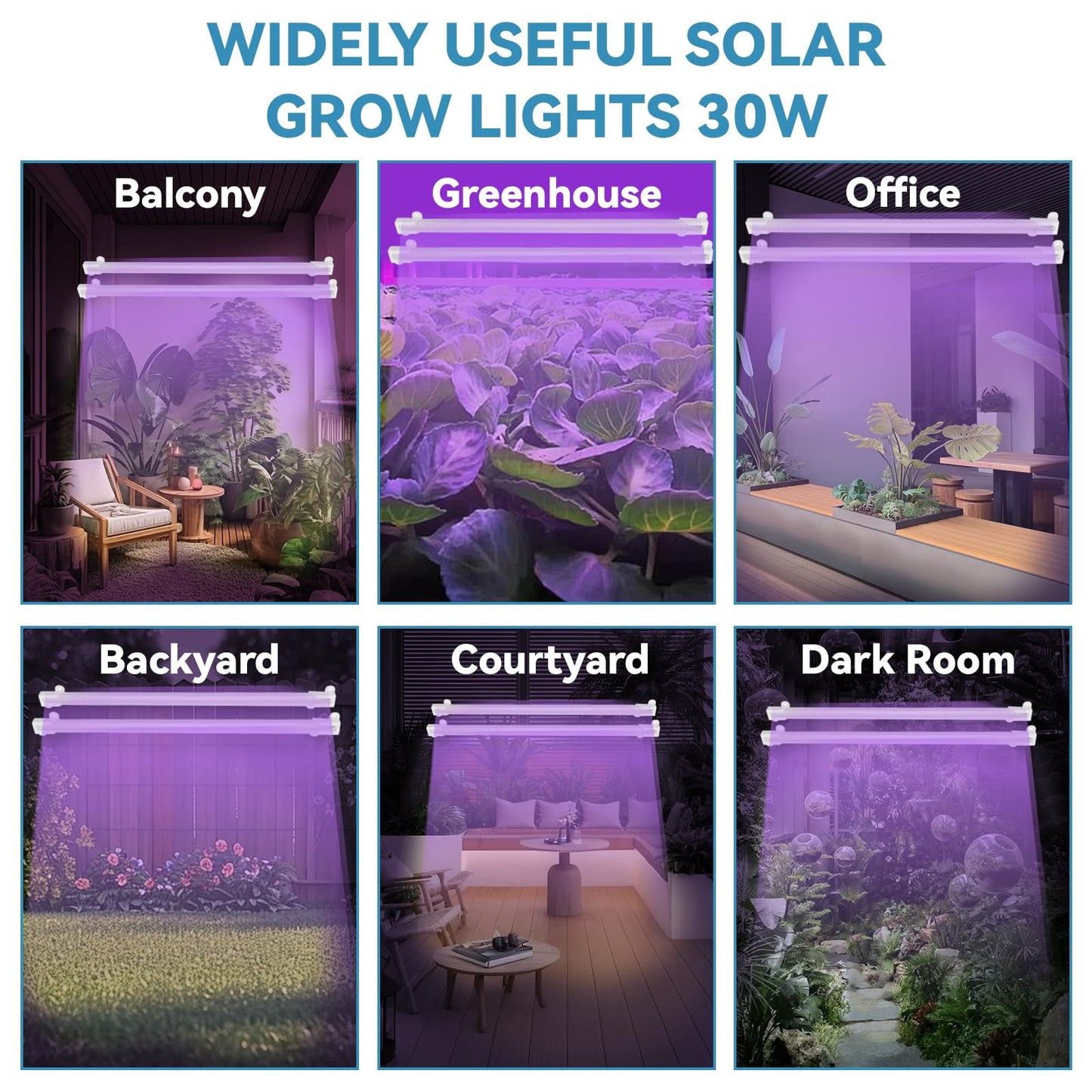 Solar Grow Lights for Outdoor Plants, Adjust Gooseneck Grow Light for Indoor Plants, Solar Plant Grow Light for Indoor Garden Balcony Greenhouse Herbs Vegetables Flowers Potted (30W)
