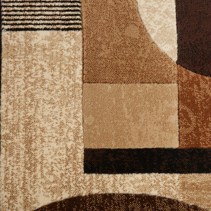 Home Dynamix Tribeca Jasmine Modern Area Rug, Abstract Brown/Beige 39" X 55"