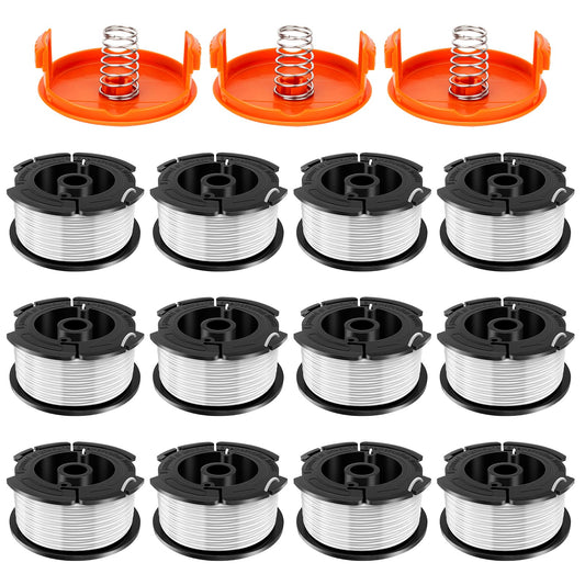 TOPEMAI AF-100 Spool Replace AF100 AF-100-3ZP AF-100-BKP Compatible with GH900 GH600 GH610 String Trimmer 30ft 0.065" Trimmer Line Replacement Spool Refills (12 + 3 Pack)