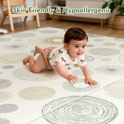 Extra Large Baby Play Mat - Reversible Baby Floor Mat 79x71, Foldable Baby Foam Playmat for Floor, Non-Slip & Thick Baby Play Mat for Floor, Crawling Mat Perfect for Babies, Infants and Toddlers