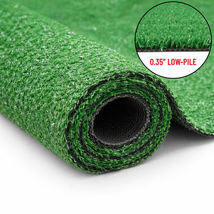 Ottomanson Artificial Grass Outdoor Rug for All-Weather Use, UV Fade Resistant Faux Turf with Drainage Holes, 7'10" x 9'10"