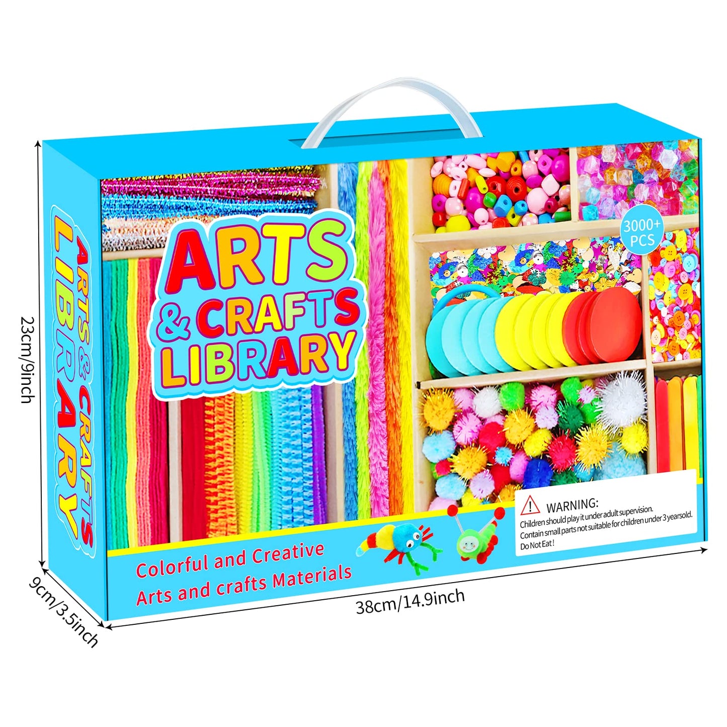 Itopstar Crafts for Kids -3000pcs+ Art Supplies Kids Art Supplies Great for School, Homeschool and Kindergarten DIY Crafting Projects-Giant Craft Box for Supplies
