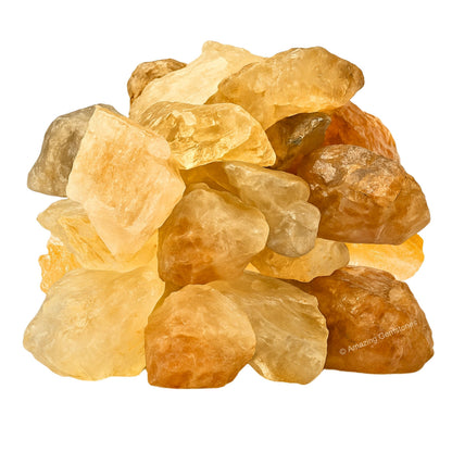 Amazing Gemstone Citrine Raw Crystals and Healing Stones, Natural Rocks for Tumbling - DIY Raw Stones and Crystals, 2 Pieces