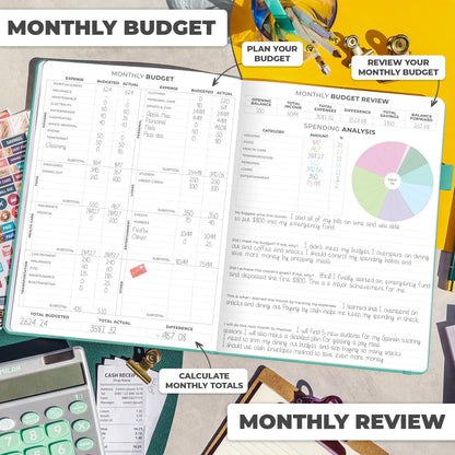 Clever Fox Budget Planner Large – Expense Tracker Notebook. Monthly Budgeting & Bill Organizer, Finance Logbook & Accounts Book, A4 (Aquamarine)