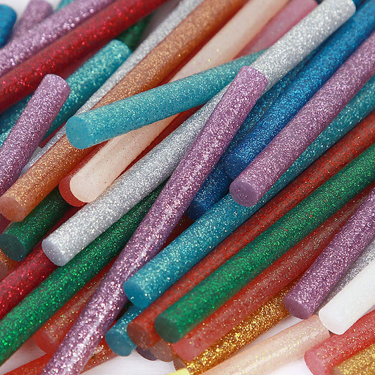 KEILEOHO 140 PCS Colored Glitter Hot Melt Glue Sticks, 14 Colors Mini Glue Sticks, Mini Hot Glue Sticks for Arts Crafts, Home General Repair, Holiday Crafts