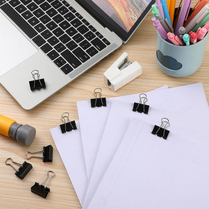 Jetec 500 Pieces 1. 25 Inch Black Binder Clips Bulk Large Paper Clamps Metal Paper Clips for Teachers Students Classroom Business Office and School Office Supplies