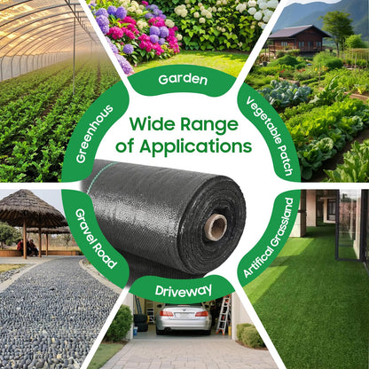 EasyGrowth Weed Barrier Landscape Fabric, Heavy Duty Polypropylene, Black, 3x100 Feet, Water Permeable, Tear-Resistant for Gardening (4FT × 100FT)
