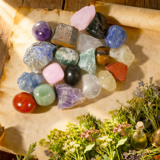 Rileryan 20 PCS 1'' Natural Raw Crystals Tumbled Crystals Bulk Polished Stones Chakra Healing Stones for Witchcraft Supplies Gemstones Rocks