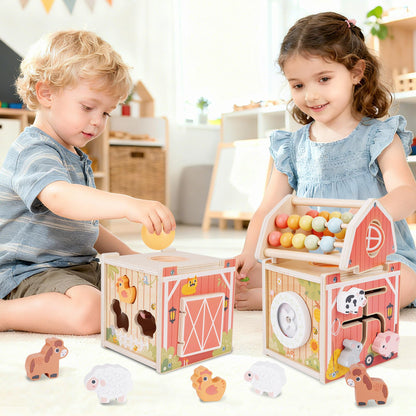 Melofaver Montessori Toys for 1 2 3 Year Old, Wooden Farm Animal Toys for Toddlers 1-3, Baby 12-18 Months Toy, 1 2 Year Old Girl Boy Birthday Gift, Kids Educational Learning Toys Gifts for Girls Boys
