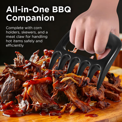 Kaluns 35PC BBQ Grill Tools Set – Heavy Duty Stainless Steel Grill Accessories Kit with Case, Meat Thermometer, Injector, Claws & Mats for Dad, Men