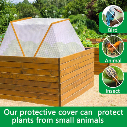 32" x 13" x 14" Garden Row Accelerator Plants Cover, Foldable Raised Garden Beds Vegetable Rows Plant Protector, Plant Net Cage Guard Greenhouse Cover for Protecting Vegetable Fruit from Animals