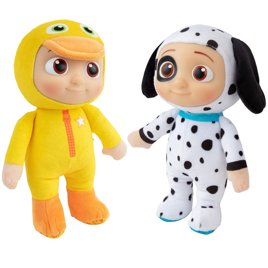 CoComelon 8" JJ Puppy & Duck Plush 2-Pack - Officially Licensed - Soft Stuffed Animal Doll Toy Figure - Gift for Kids, Boys, Girls, Toddlers, Preschoolers 18+mo