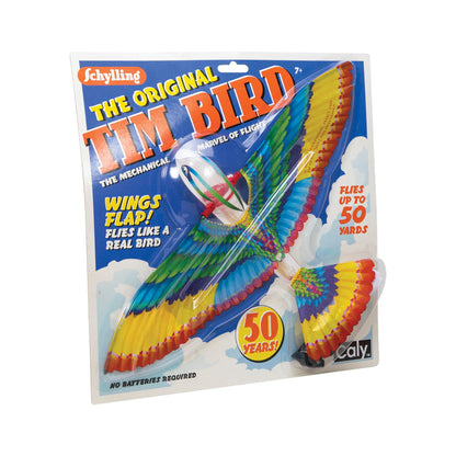 Schylling Tim Bird Flying Toy - Rubberband-Powered Mechanical Bird that Really Flies - Wings Flap and Flies 50 Feet - Ages 7 and Up