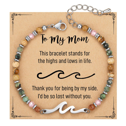 TONY & SANDY Mothers Day Gifts for Mom, Birthday Gifts for Mom Wave Bracelet, Moms Gift from Daughters, Unique Presents for Moms Mommy Mama Women Jewelry Christmas Valentines