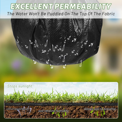 FYFMFER 4FT x 100FT Weed Barrier Landscape Fabric，3.2oz Premium Heavy Duty Woven Cloth for Garden Ground Cover Geotextile Fabric for Gardening, Farming with 20 U-Shaped Securing Pegs