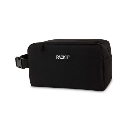 PackIt(R) Freezable Snack Box, Black, Built with EcoFreeze(R) Technology, Collapsible, Reusable, Zip Closure with Buckle Handle, Perfect All Ages and Fresh Snacks on the go