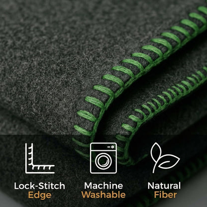 Wool Camping Blanket - 70% Wool Heavy-Duty Military Style Throw, Warm & Washable, Fire Retardant Cover for Emergency, Survival & Outdoor Use - Perfect for Camping, Car, Home & Hiking, Grey 62x84