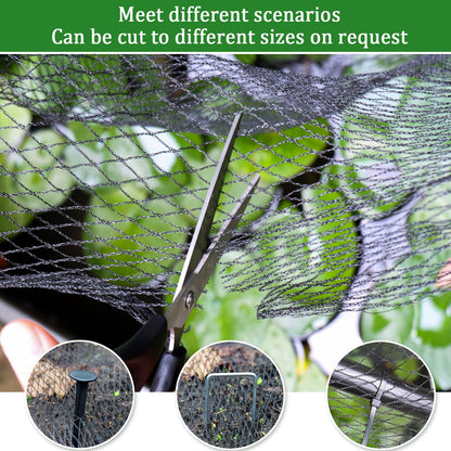 Bird Netting, 13 X 40 Ft Reusable Protective Garden Netting Cover for Plants Fruit Trees Vegetables, Heavy Duty Poultry Fence Animal Barrier with Ties and Staples, Strawberry Netting for Birds