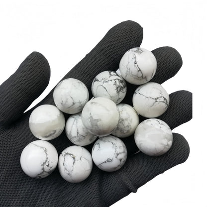 Sunshcat Natural White Howlite Turquoise 0.78 Inchs Crystals and Healing Stone Ball Set,Home Desktop Feng Shui Array Decoration(7 Pieces) ﻿