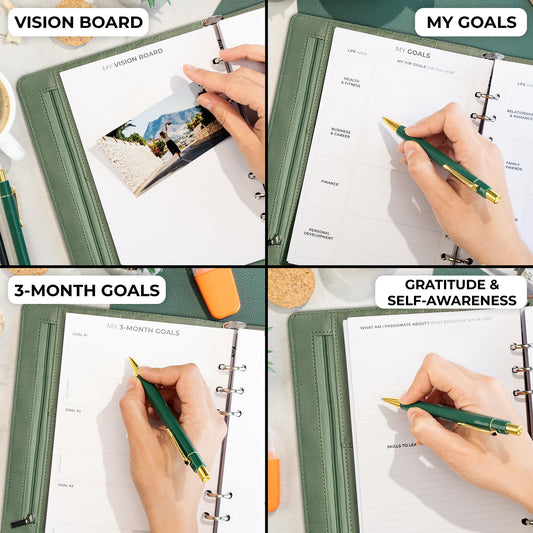 Clever Fox Weekly Planner Binder – Goal Setting Planner for Time Management & Weekly Tasks – Work & Life Organizer with To Do List & Habit Tracker – Undated, 7″ x 9″ Hardcover (Cypress)