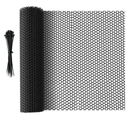 32.8 FT x 15.7 in Roll Mesh Fence, Versatile Black Plastic Fencing & Netting, Cuttable Animal Wire Mesh Fence, Durable Tree Trunk Protector, Suitable for Cat Dog Rabbit Barrier and Plant Protectors