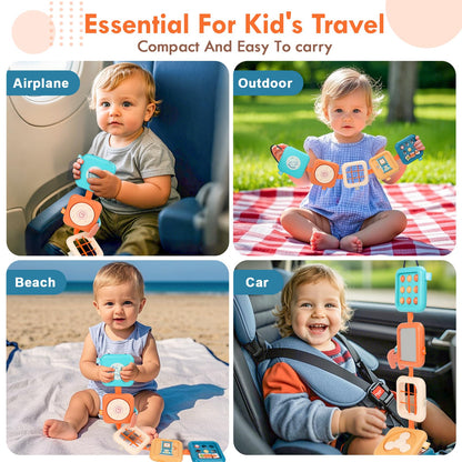 GRESEESM Montessori Busy Board for 1 Year Old, Toddlers Travel Toys for Ages 1–3, Sensory Activity Board for Airplane and Car, Baby Gifts for Boys Girls, Easter Basket & Stocking Stuffers