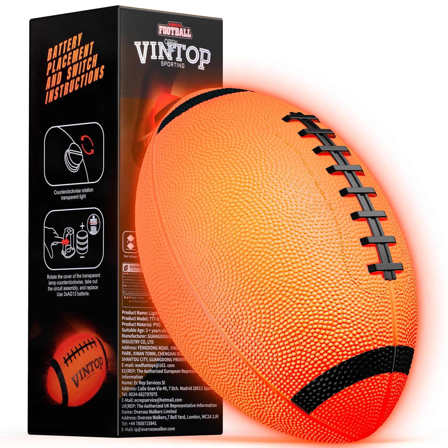 HIEMAO Glow in The Dark Football for Kids Boys Ages 8-12 15, Light Up LED Football Toys with Pump for Indoor/Outdoor Game, Fun Gift for Teens Christmas Birthday, Holiday Stuff Party Favor Supplie