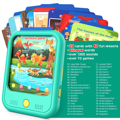 Kids Learning Tablet Educational Learning Pad for Toddlers 2-5 to Learn Alphabets, Numbers, Foods, Time, Music, Vehicles, Tablet Toy for Toddlers Ages 2 3 4 5 6 Years Old