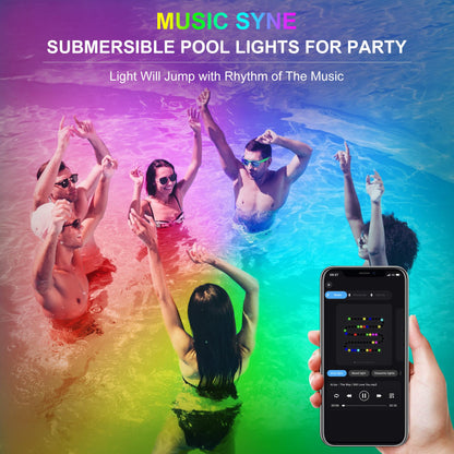 CREPOW RGB Underwater Pond Lights, Super Bright LED Submersible Fountain Light Colored Landscape Spotlights, Bluetooth APP Control IP68 Waterproof for Fish Aquarium Tank Garden Yard Pool (Set of 6)