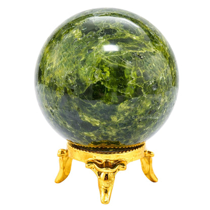 Amazing Gemstone Green Tourmaline in Matrix Crystal Ball with Stand - 2 Inches Crystal Sphere Meditation Balls for Witchcraft and Decorative Balls