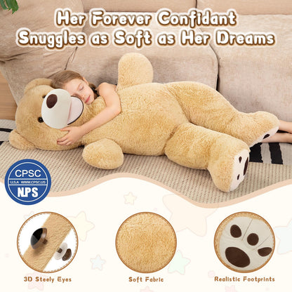 MorisMos Smiling Giant Teddy Bear 4 Feet, Soft Large Big Teddy Bear Stuffed Animals Plush 47 Inch Gifts for Kids, Girlfriend, Baby Shower, Birthday, Brown