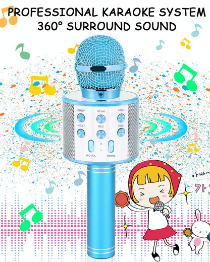 Dodosky Kids Toys Age 5 6 7 8 9 10, Karaoke Microphone for Kids Popular Toys for Girl Boy Age 5-12 Birthday Gifts for Teen Girls Boys Age 5-12 Party Gift for Girl Boy Age 4-12 - Blue
