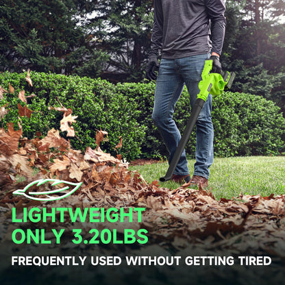 Leaf Blower Cordless with Battery and Charger, 20V Electric Cordless Blower 120MPH Small Leaf Blower, Lightweight Battery Blower Yard Tools Grass Blowers for Lawn Care Patio Backyard Leaves and Dust