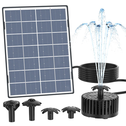 AISITIN 4.5W Solar Water Fountain, Upgraded DIY Solar Water Pump Fountain Kit with Cable Nozzles for Garden, Pond, Pool and Fish Tank