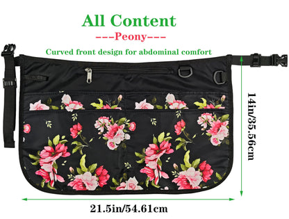 Bafelia Garden Apron for Women with 6 Pocket,Half Florist Apron (Peony)