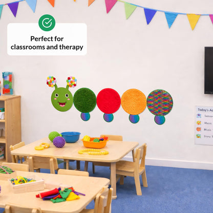 Sensory Wall Panel for Kids | Touch, Feel & Learn | Caterpillar Sensory Room Toys | Activity Play Panels | Wall Busy Board | Calm Down Corner Equipment | Flip Sequin Fabric | For Autism, ADHD, Anxiety