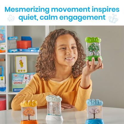 hand2mind Changing Seasons Sensory Tubes, Calm Down Corner Supplies, Quiet Fidgets, Travel Toddler Toys, Preschool Classroom Must Haves, Hands-On Stress Relief Toy, Anxiety Relief Items for Kids