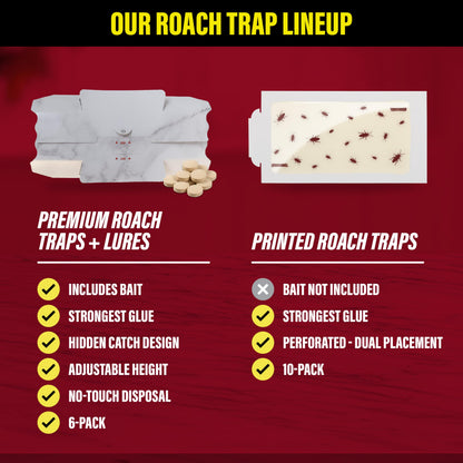 Catchmaster Cockroach Trap with Powerful Food-Based Bait – Glue Traps (10-Pk) Roach Killer for House – Kitchen, Bathroom & Garage, Indoor Pest Control and Bug Catcher Solution