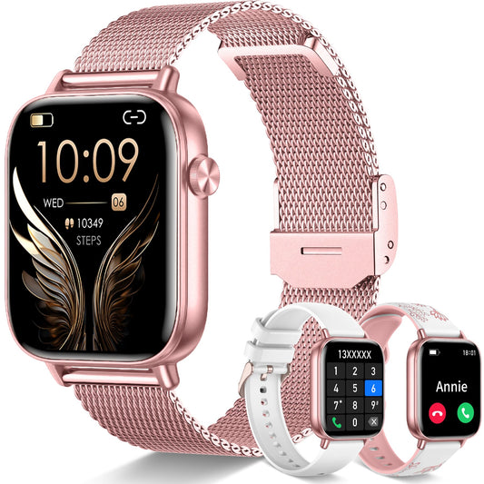 1.83'' Smart Watch for Women with Bluetooth Call (Answer/Dial), Activity Fitness Tracker with 100+ Sport Modes Heart Rate/Sleep Monitor Pedometer, Women Smartwatches Compatible Android Phone iPhone