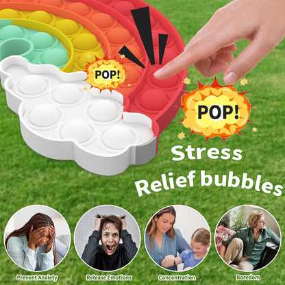 4Pack Pop Fidget Toys,Push Pop Fidget Sensory Toys Set,Stress Relief Gifts for Kids & Adults,Party Favors Toddler Toys for Christmas Birthday Gifts,Party Supplies,Classroom Prizes (Rainbow Style)