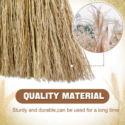 Suclain 1 Pcs 12 Inch Whisk Broom Hand Held Mini Corn Straw Whisk Broom Short Handle with Metal Hanger Halloween for Multi Surface Sweeping Small Hand Brush for Outdoor Car Porch Debris Dust Dirt